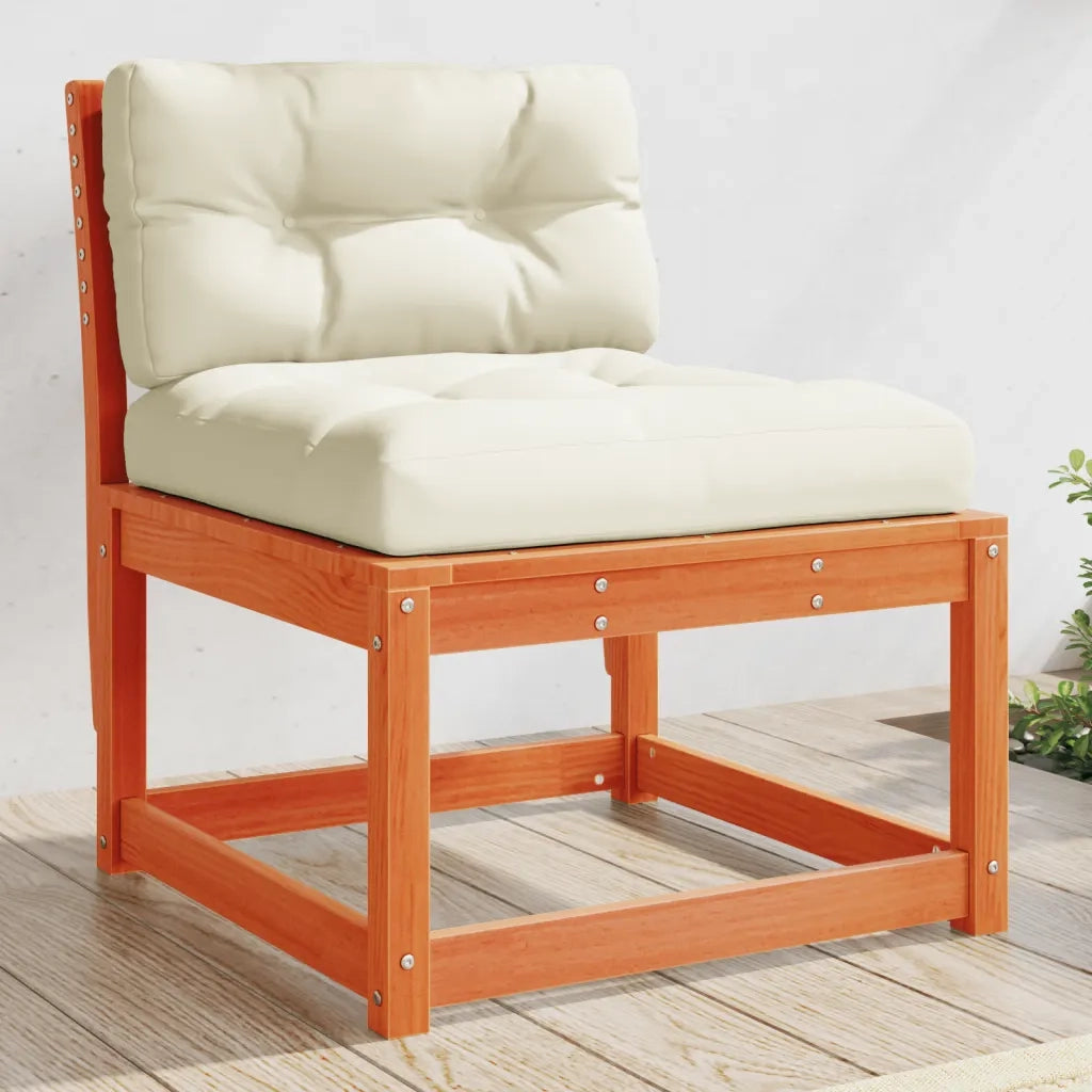 Divano Giardino Cuscini-Sofa da Giardino-Divanetto da esterno Marrone Cera Massello di Pino