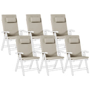 Set di 6 Cuscini in Tessuto tortora da Schienale per Sedie da Giardino Toscana/Java/Amantea stile elegante