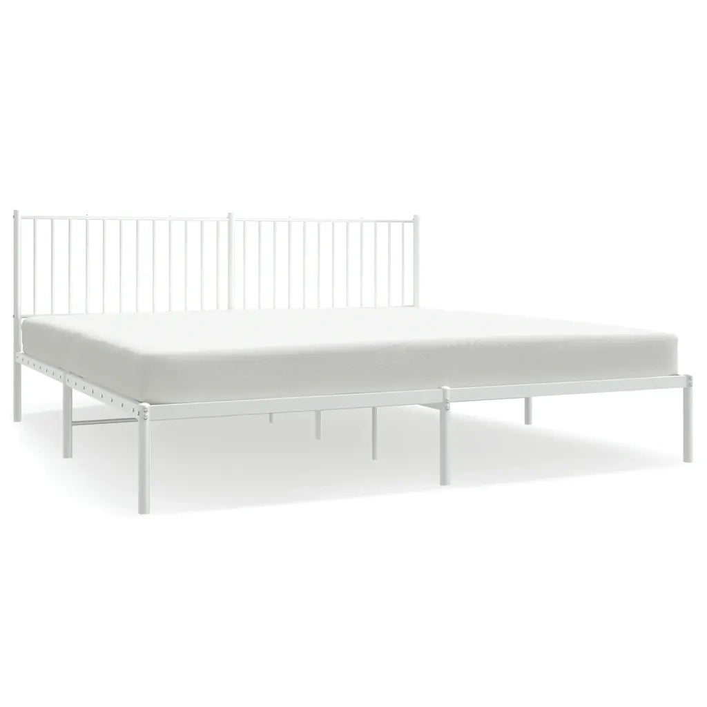 Giroletto con Testiera Metallo Bianco 193x203 cm 350937
