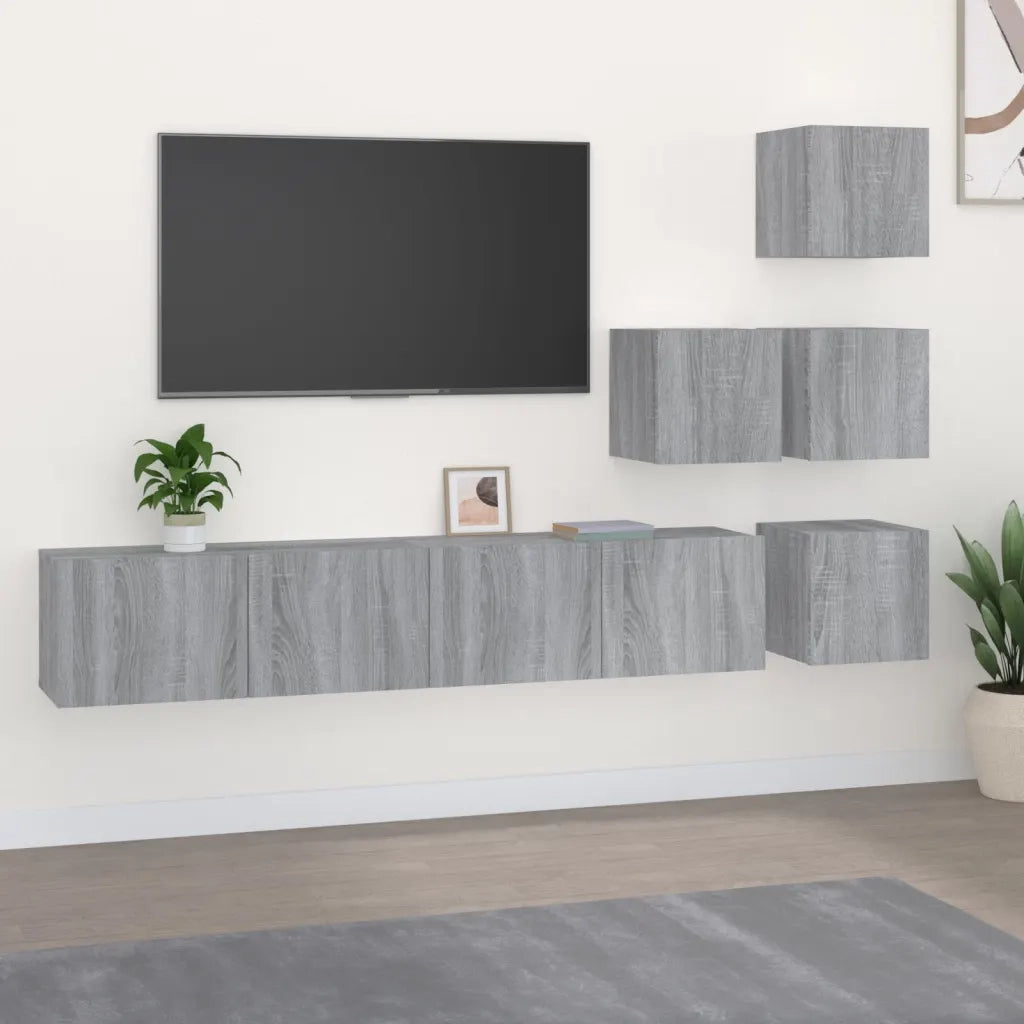 Mobile Porta TV a Parete Grigio Sonoma in Legno Multistrato cod mxl 20260