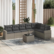 Set Divano da Giardino 8 pz con Cuscini Grigio in Polyrattancod mxl 87093