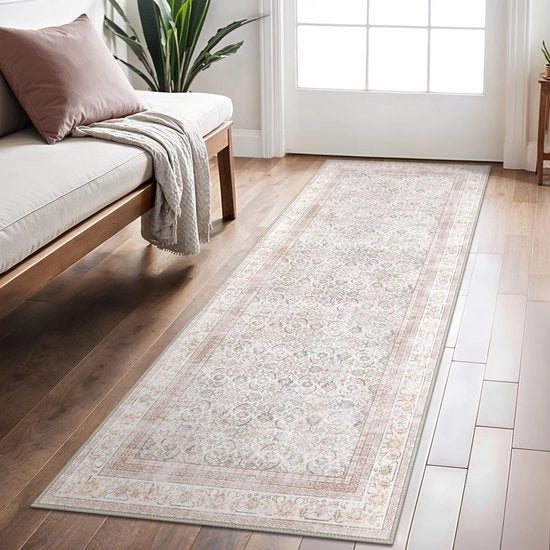 Tappeto bohemien per soggiorno e camera da letto vintage lavabile dimensioni 80x300 cm