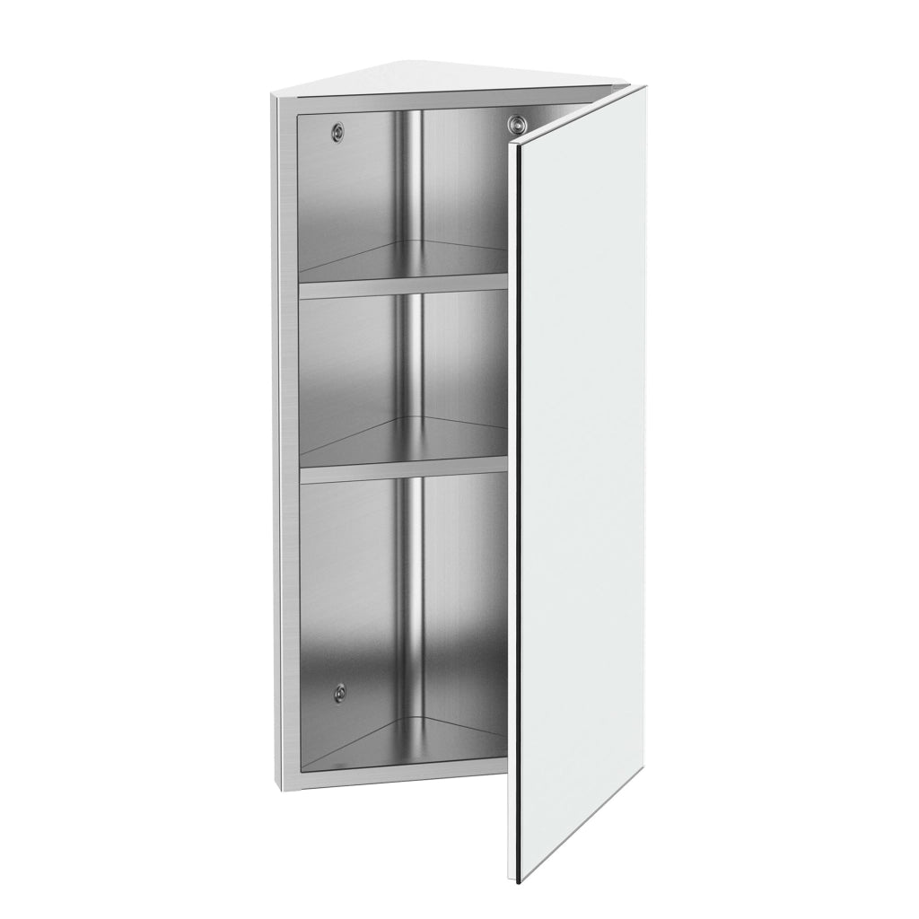Pensile da Bagno Angolare 1 Anta Specchio 60x30x18,4 cm  Corn Bianco