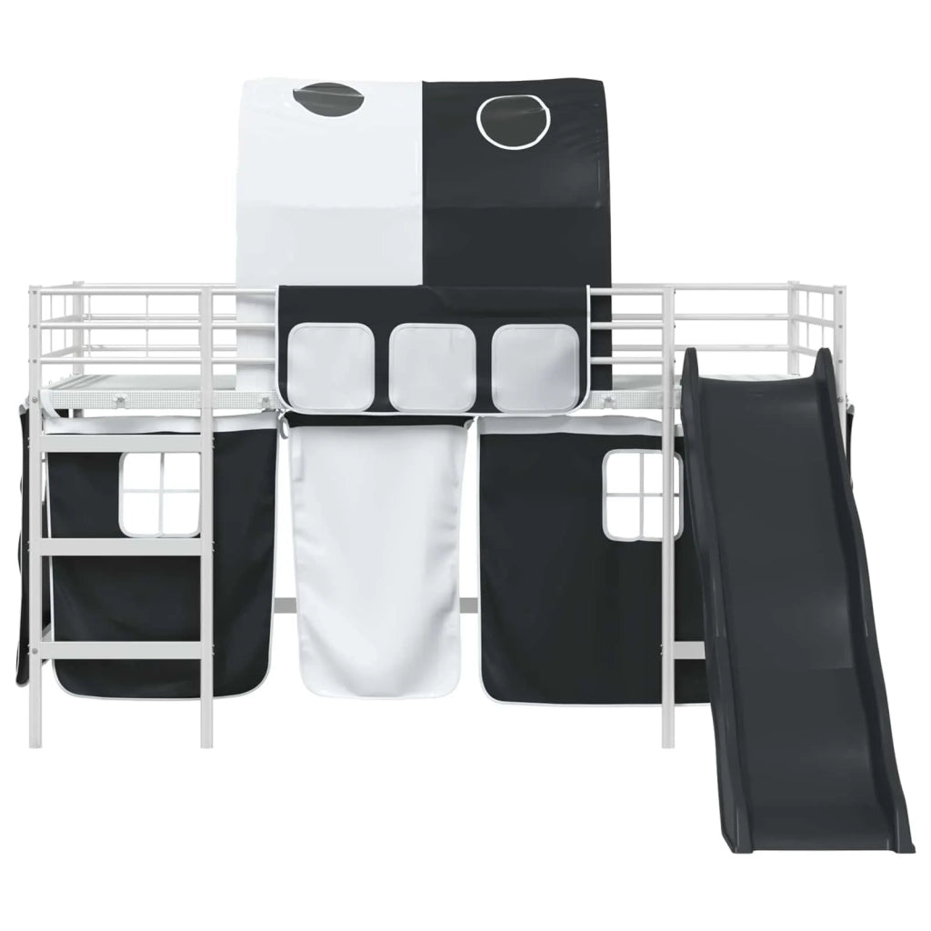 Struttura del letto loft per bambini-Giroletto per bambini Bianco e Nero 100 x 200 cm 845467