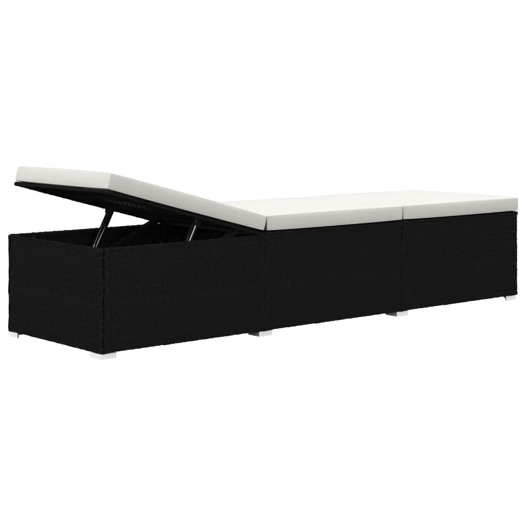 Lettino prendisole sedia a sdraio lettino prendisole letto da giardino mobili da giardino e tavolo da tè resina intrecciata bianco crema 02_0012775