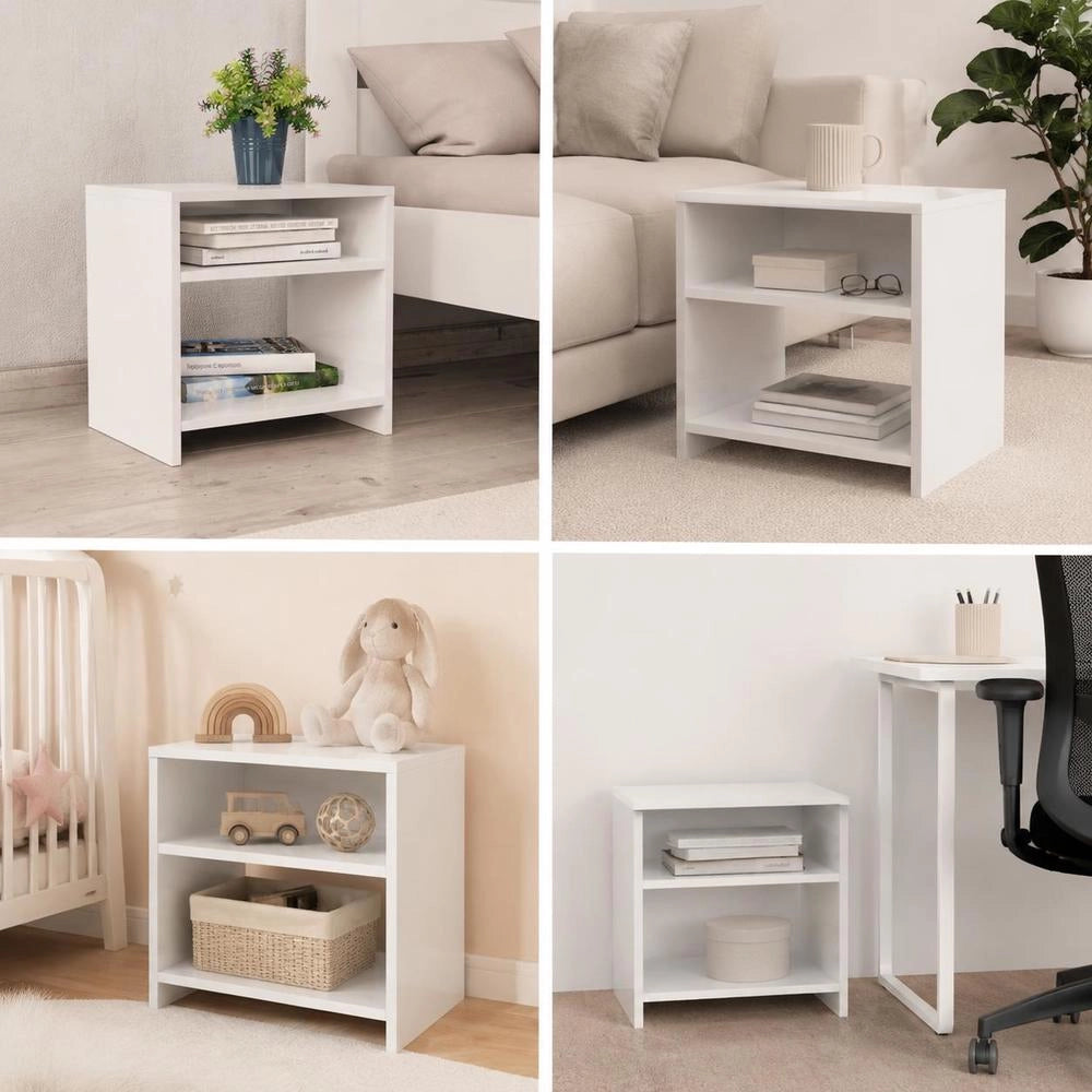 Bedside Tables 2 Pcs. White 40x30x40 Cm Wood Material