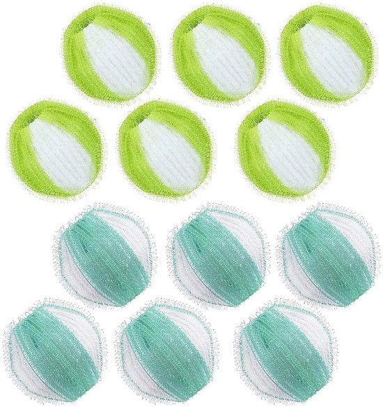 Rimozione pelo per animali domestici - 12 pezzi - Rimozione pelo riciclabile - Palle per pulizia pelo - Nylon/Polypropilene - Facile da utilizzare - Palle per pelo