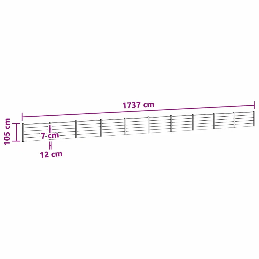 Pannello di Recinzione 10 pcs WPC e Alluminio Nero