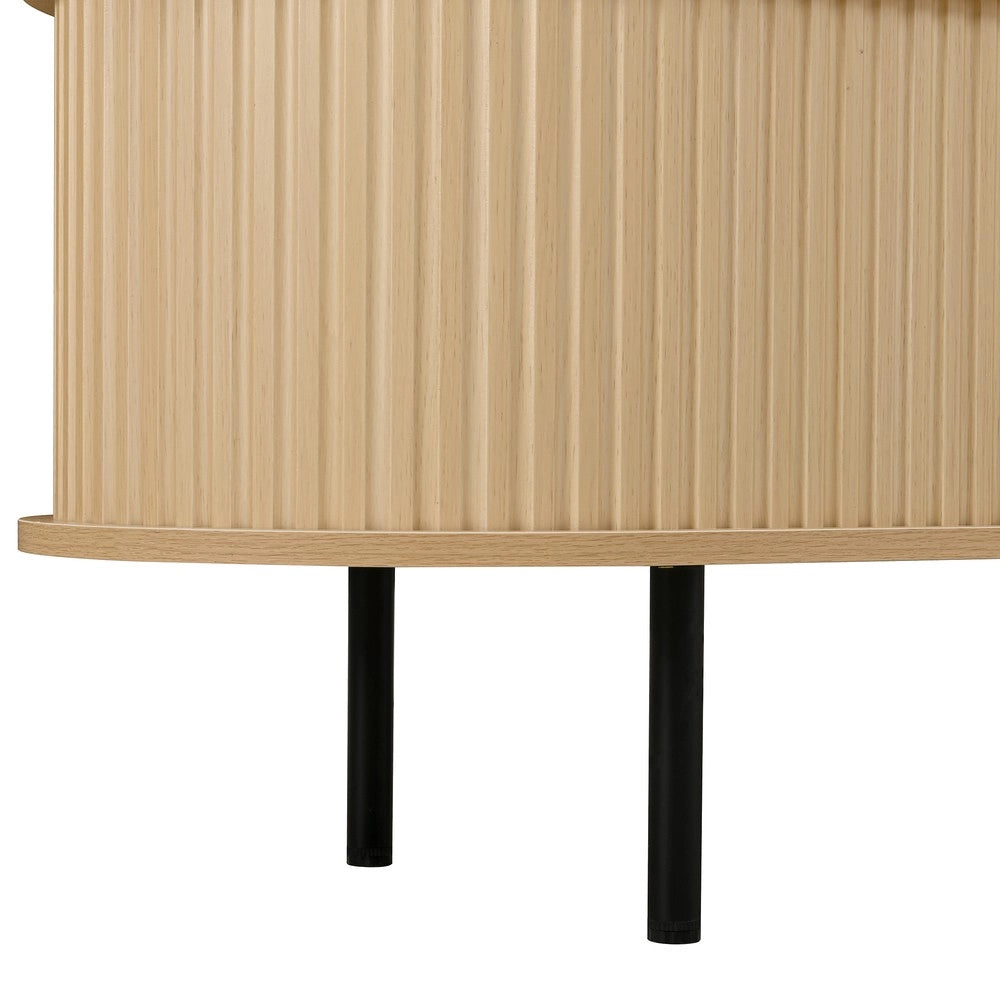 Mobile TV con Ante Scorrevoli e Ripiani ¨C Xylo ¨C MDF, Gambe in Metallo, Design Moderno