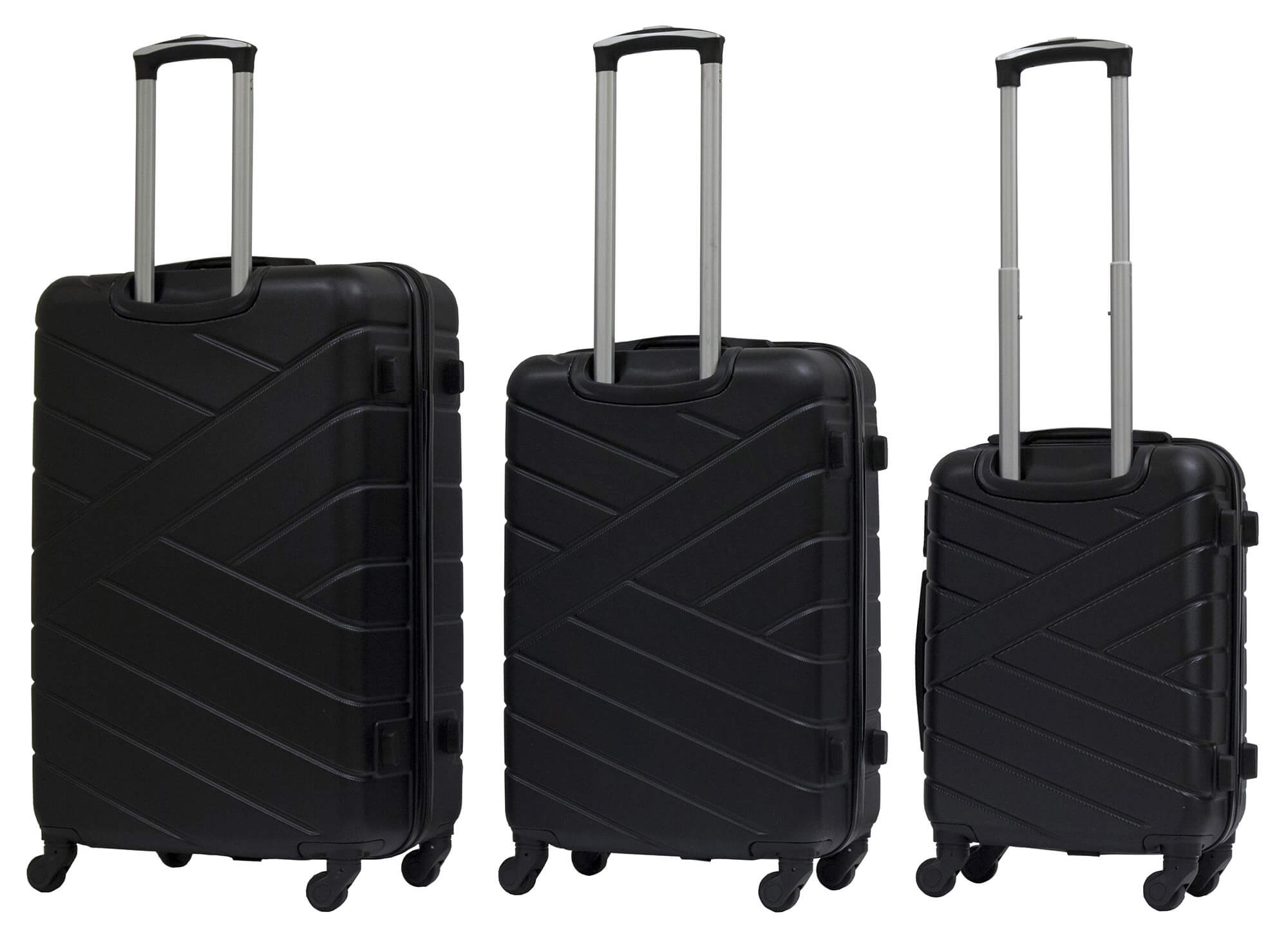 Set 3 Valigie Trolley Rigide in ABS 4 Ruote TSA Ravizzoni Giove Nero
