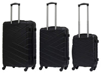 Set 3 Valigie Trolley Rigide in ABS 4 Ruote TSA Ravizzoni Giove Nero
