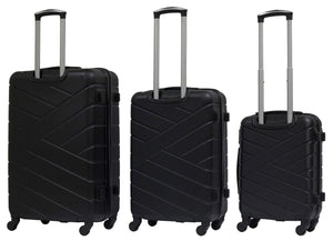 Set 3 Valigie Trolley Rigide in ABS 4 Ruote TSA Ravizzoni Giove Nero