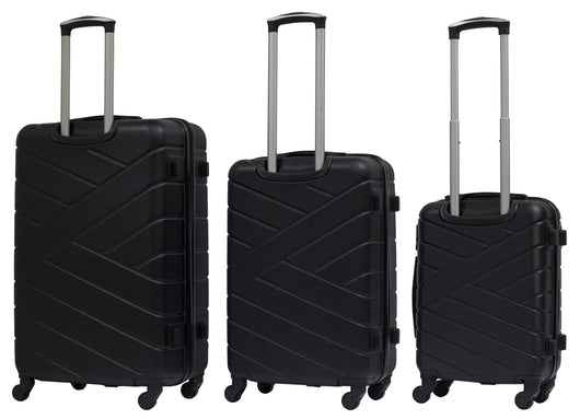 Set 3 Valigie Trolley Rigide in ABS 4 Ruote TSA Ravizzoni Giove Nero