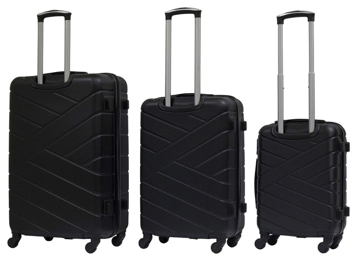 Set 3 Valigie Trolley Rigide in ABS 4 Ruote TSA Ravizzoni Giove Nero