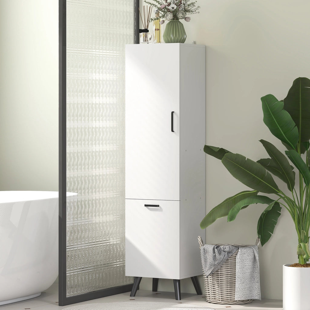 Armadietto Bagno Alto con Ante e Ripiani ¨C Zephmum ¨C 35x31,5x144 cm Bianco