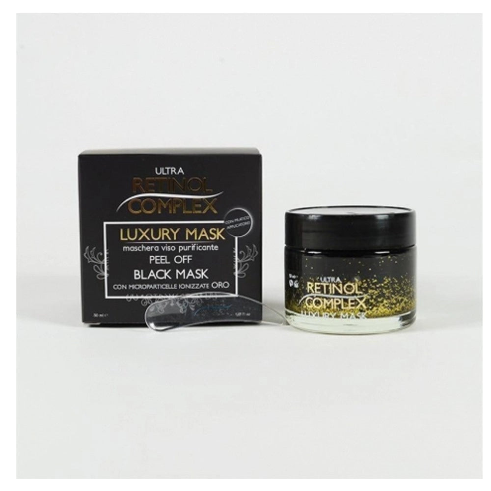 Trade Shop - Crema 50 Ml Black Mask Con Microparticelle Ionizzate Oro Maschera Viso Pulizia -