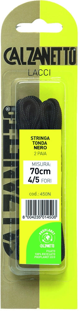 Calzanetto LACCI TONDI PER SCARPE 2 PAIA cm. 70  Col. Nero