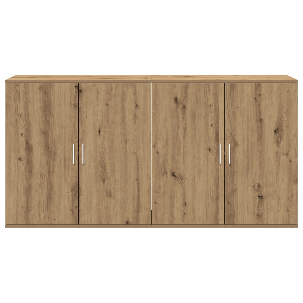 Credenze 2 pz Rovere Artigianale 79x38x80 cm Legno Ingegnerizzato