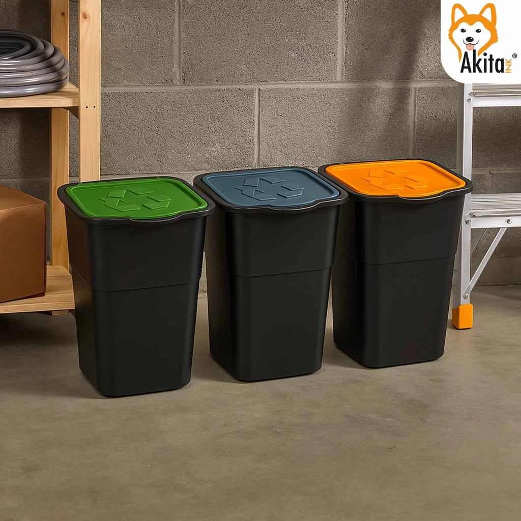 Akitaink Pattumiera 3 Scomparti 50L Differenziata