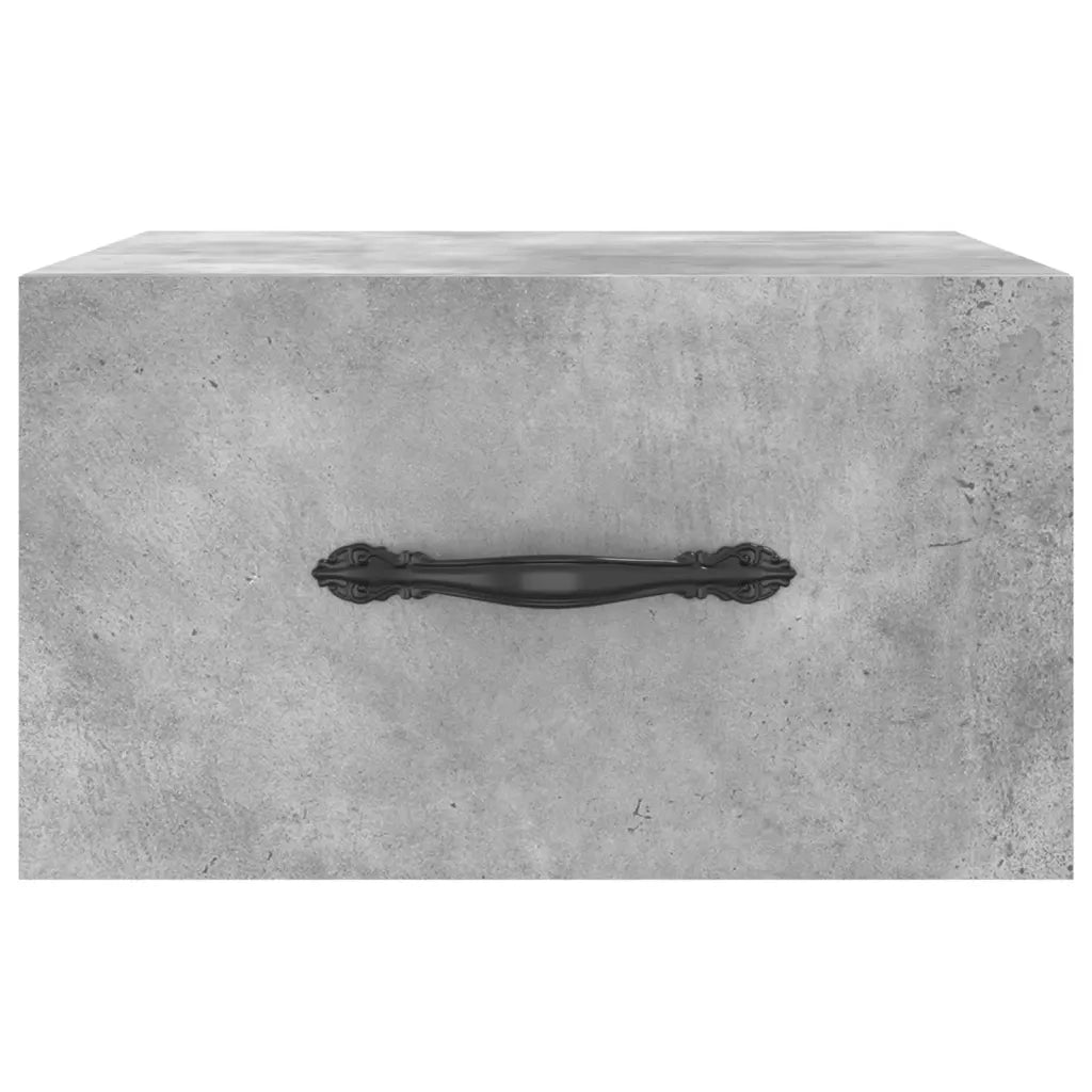 Comodino a Muro-Tavolino da notte sospeso Grigio Cemento 35x35x20 cm 532257