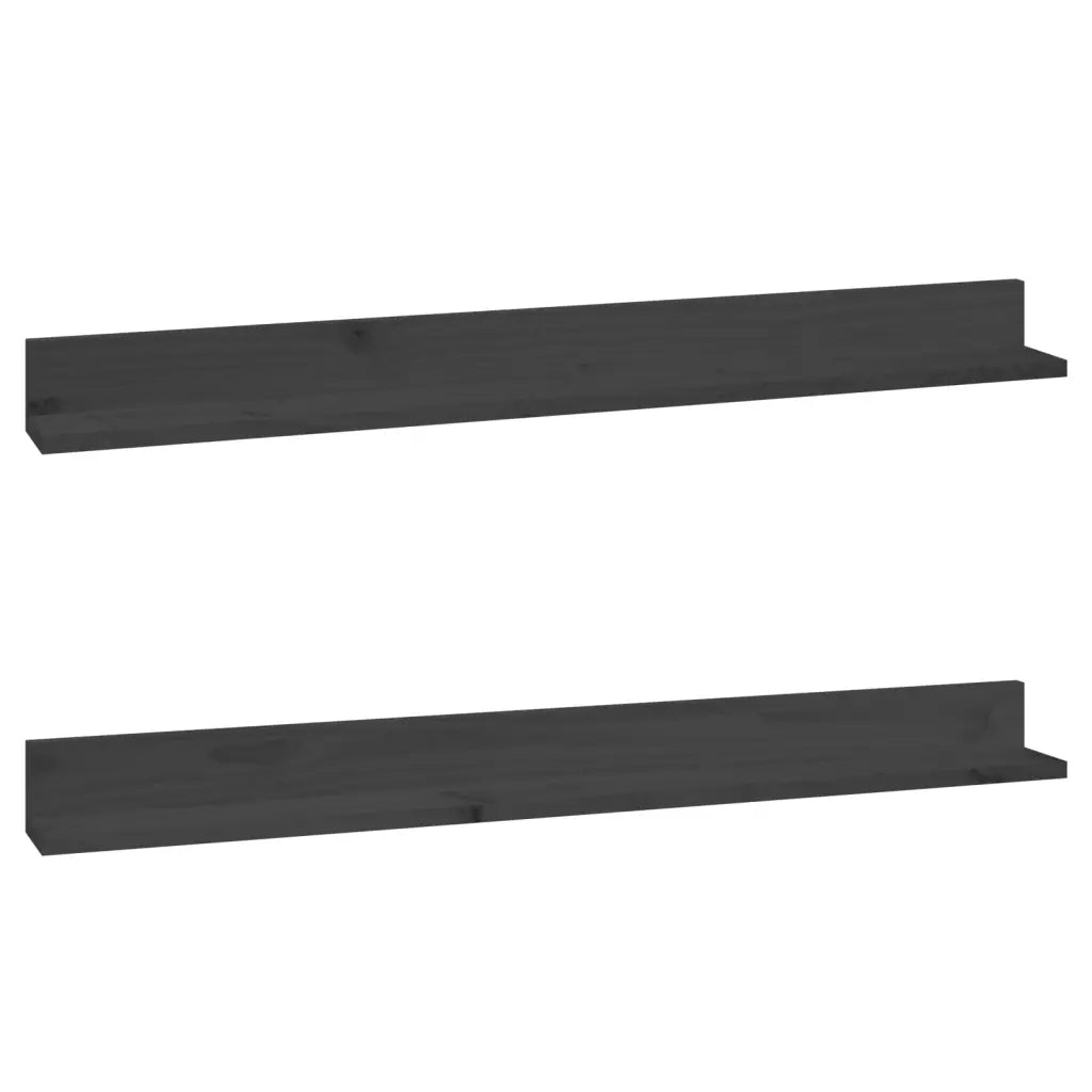 Mensole da Parete 2 pz Grigio 110x11x9cm Legno Massello di Pino cod mxl 32792