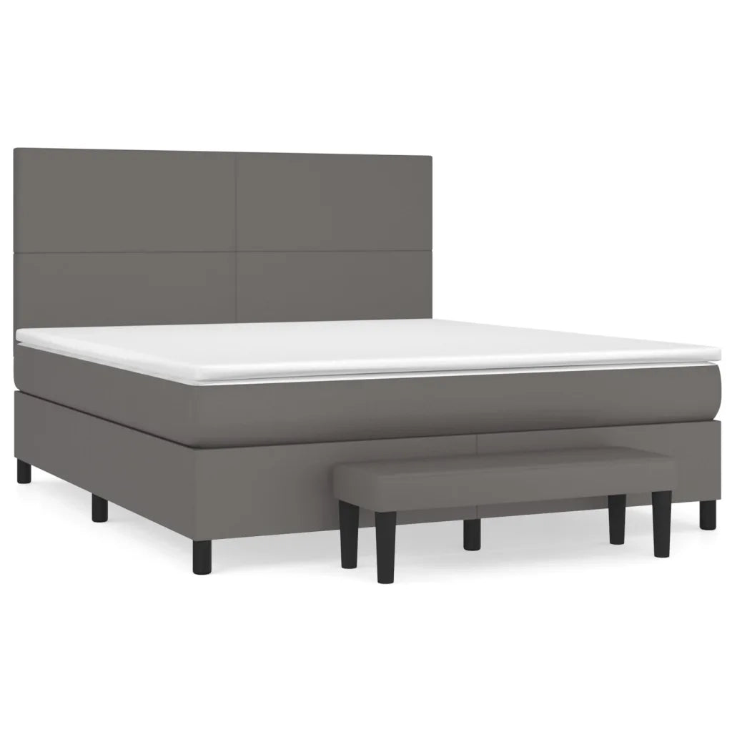 Giroletto a Molle con Materasso Grgio 180x200 cm in Similpelle 3137561