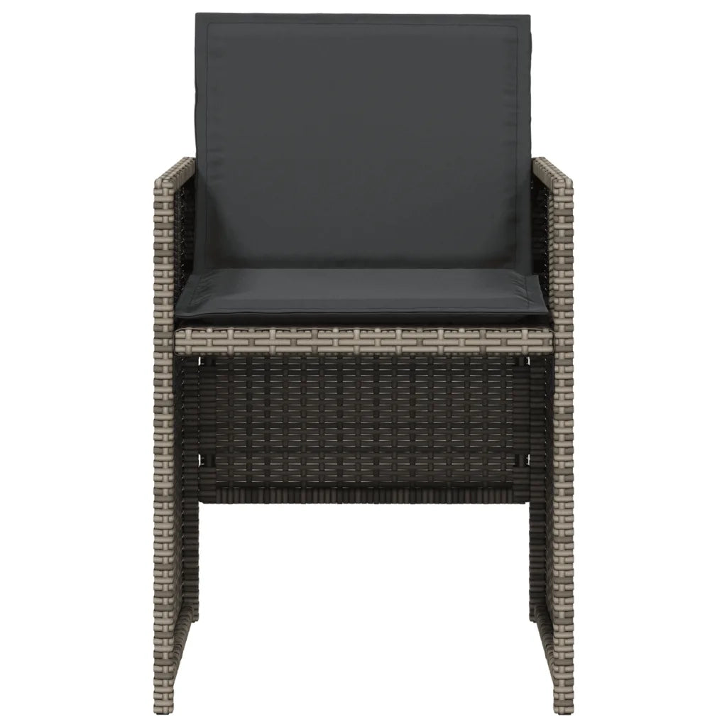 Sedie da Giardino con Cuscini 4 pz | Sedie da Esterno Grigio in Polyrattan