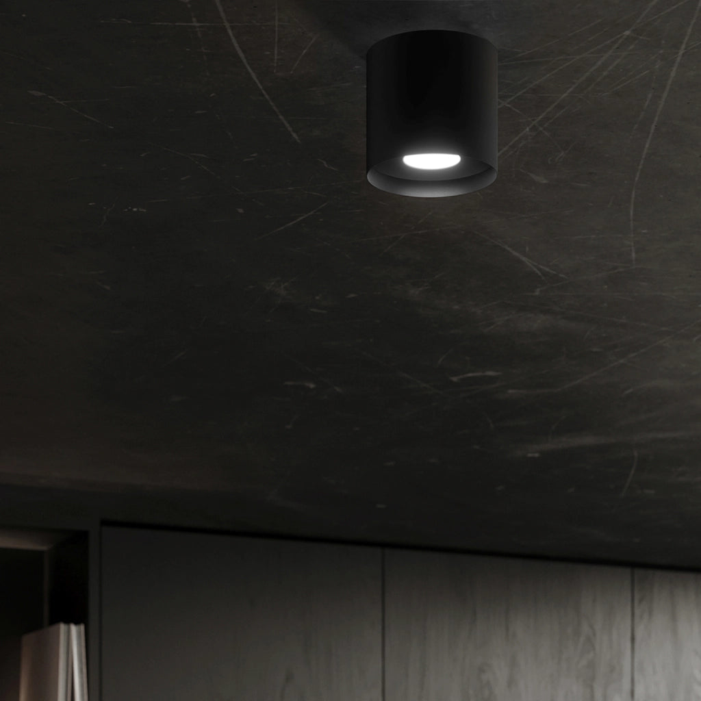 Spot soffitto tondo nero Ø12cm 1xGU10 10W Kiruna Pure Lume