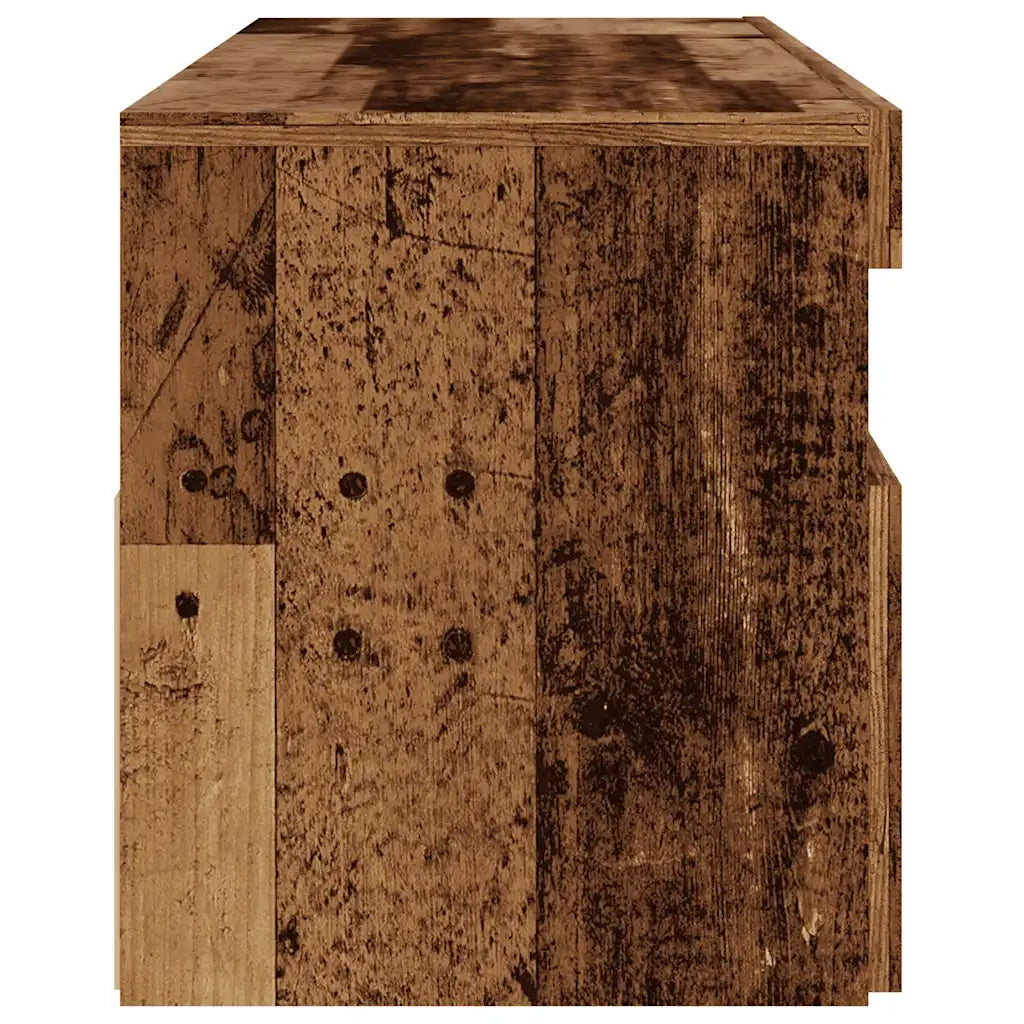 vidaXL Mobile Porta TV con LED Legno Antico 120x35x40 cm Multistrato