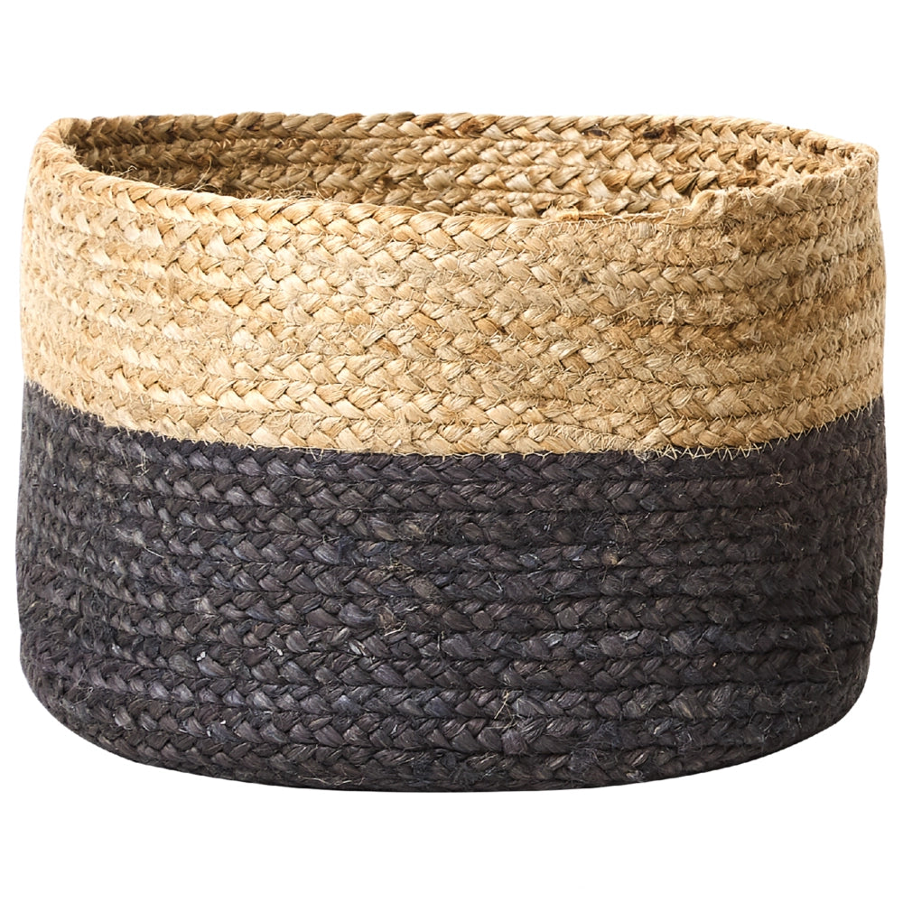 Set di 3 cestini in tessuto di iuta naturale altezza 13/15/25 cm per riporre oggetti in stile rustico Boho