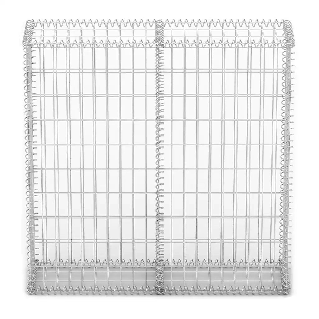 Cesto Gabbione con Coperchio in Filo Zincato 100 x 100 x 30 cm