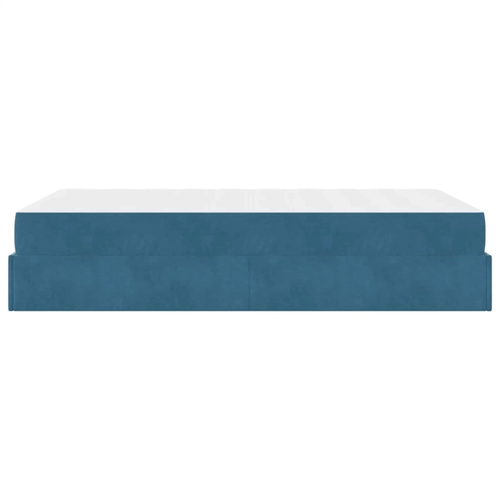 Struttura letto con materasso con materasso 2 pcs Blu Velluto