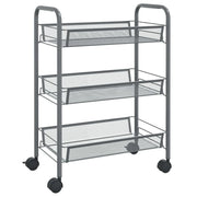 Carrello da Cucina con 3 Ripiani Grigio 46x26x64 cm in Ferro CFW2969842
