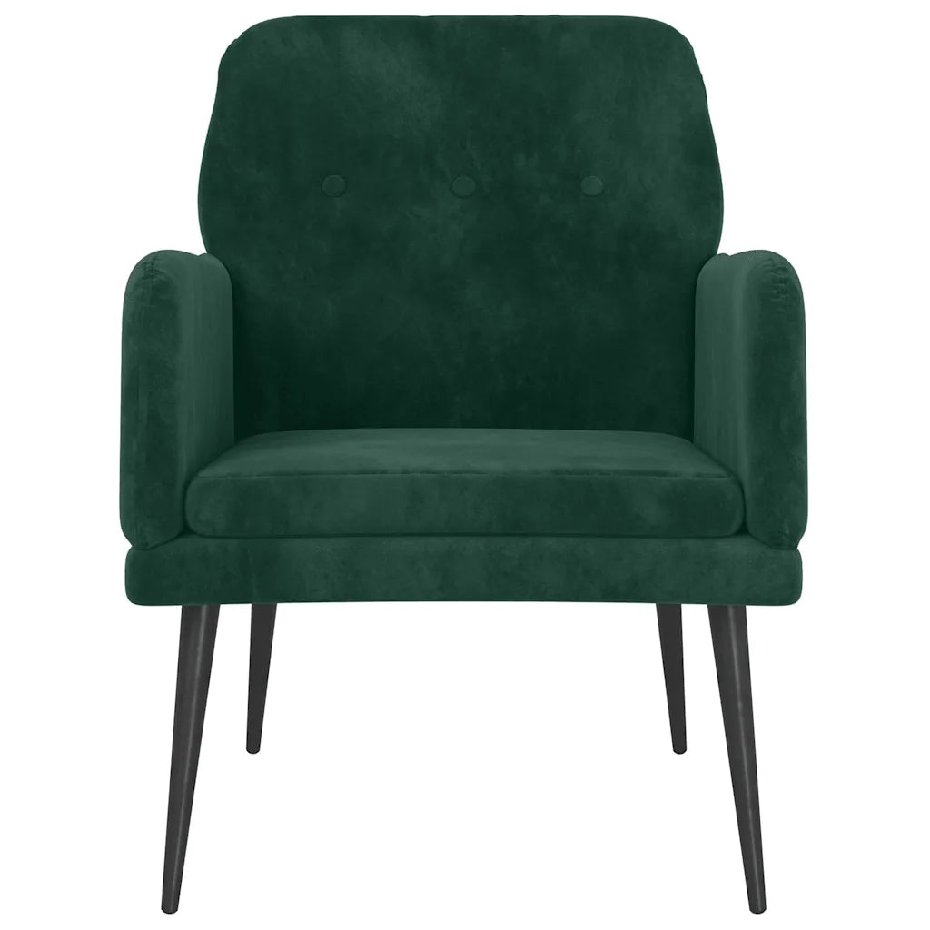 Divano Sedia-Poltrona Verde Scuro 62x79x79 cm Velluto