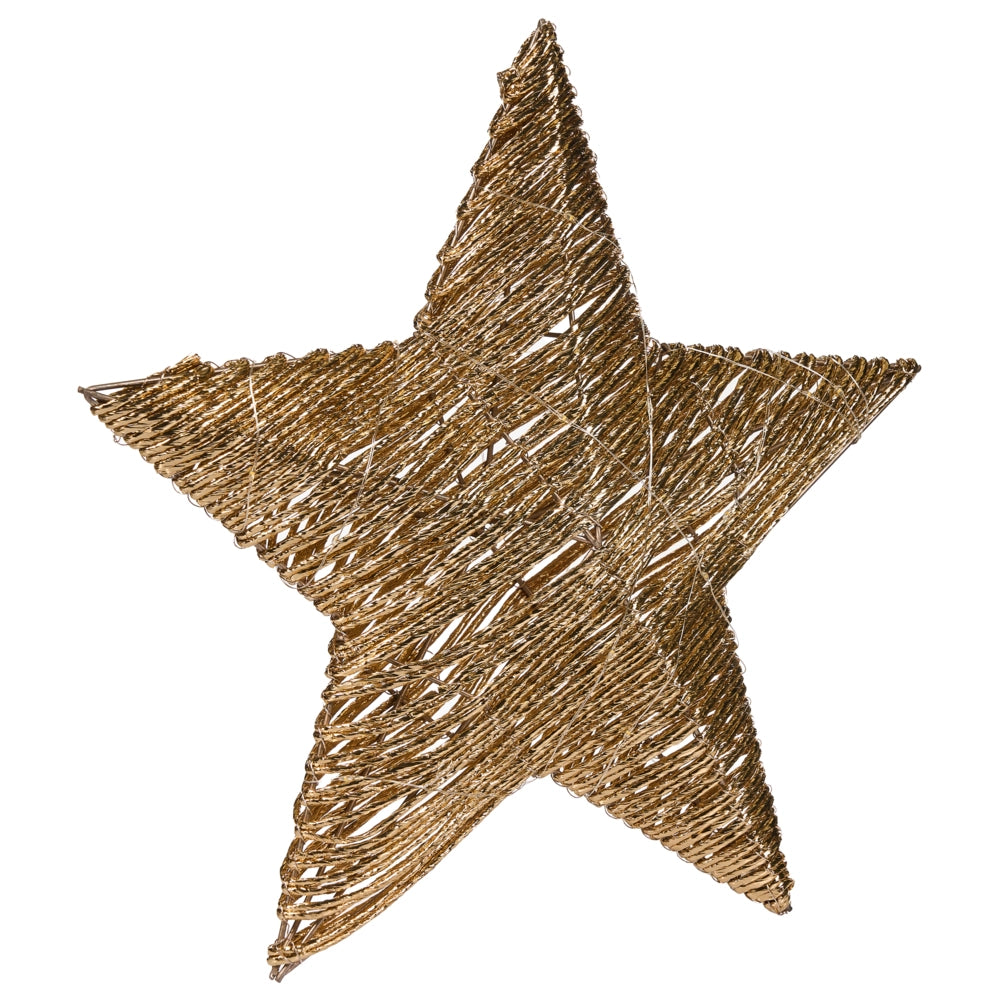Set di 2 decorazioni natalizie a LED appese luci natalizie a forma di stella luci natalizie in metallo dorato