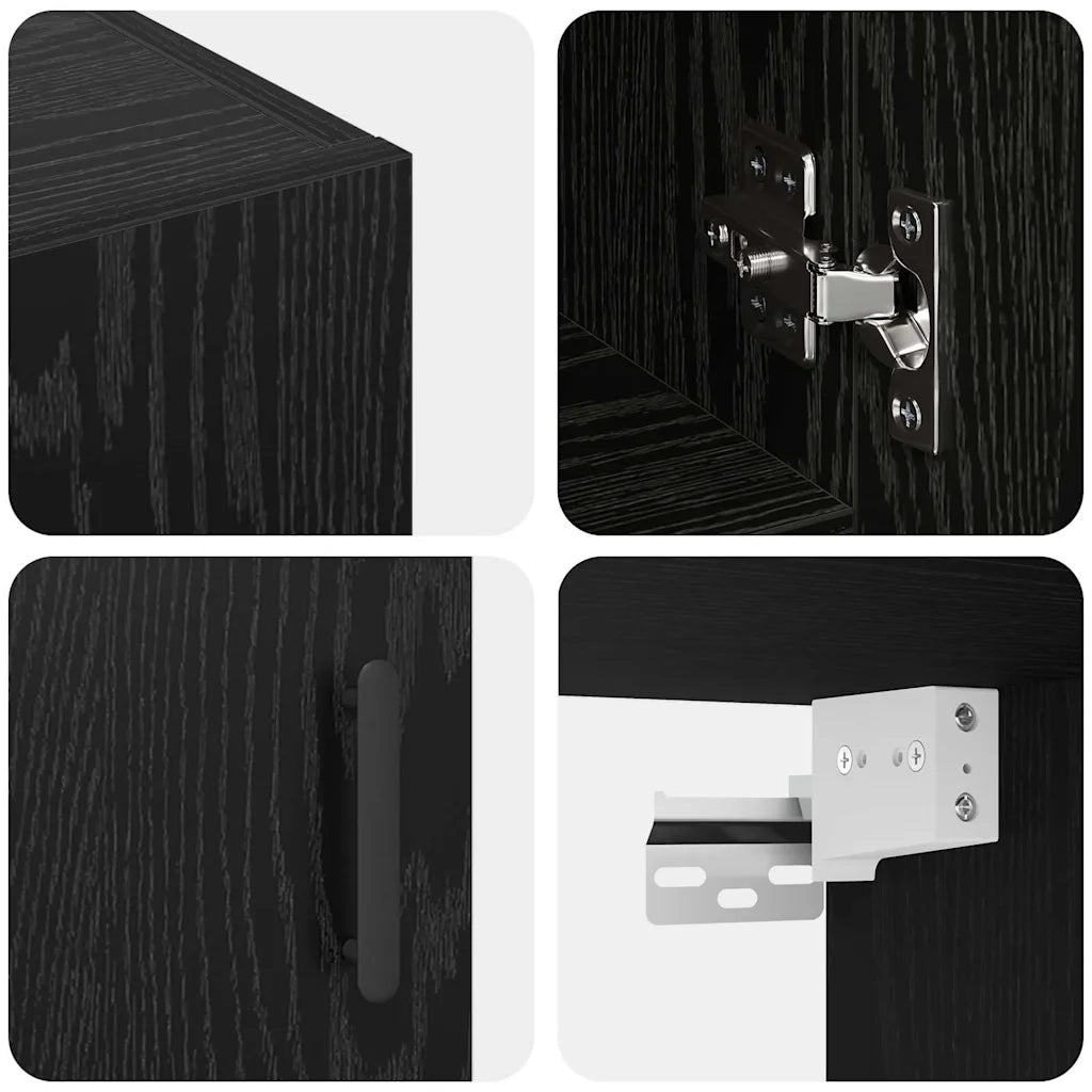 Mobiletto a muro Rovere Nero 60 x 31 x 70 cm Legno multistrato 879545