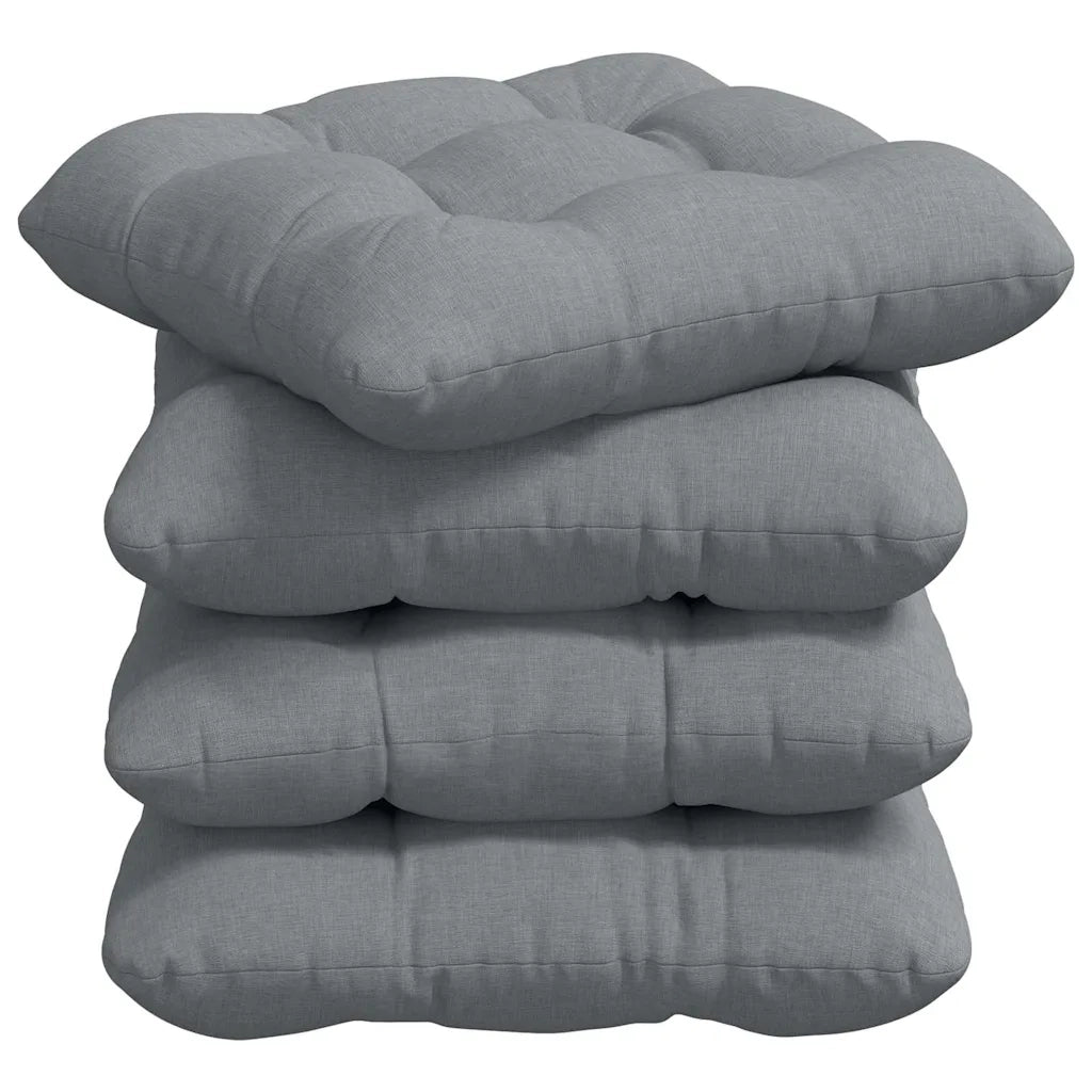 Cuscini per Seduta 4 pcs Grigio chiaro 45 x 45 x 12 cm Tessuto