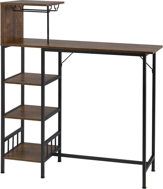 Bartafel per cucina - Tavolo da cucina/Tavolo bistro/Tavolo supplementare - Hout & Acciaio - Vintage - 108,5x40x125,5 cm
