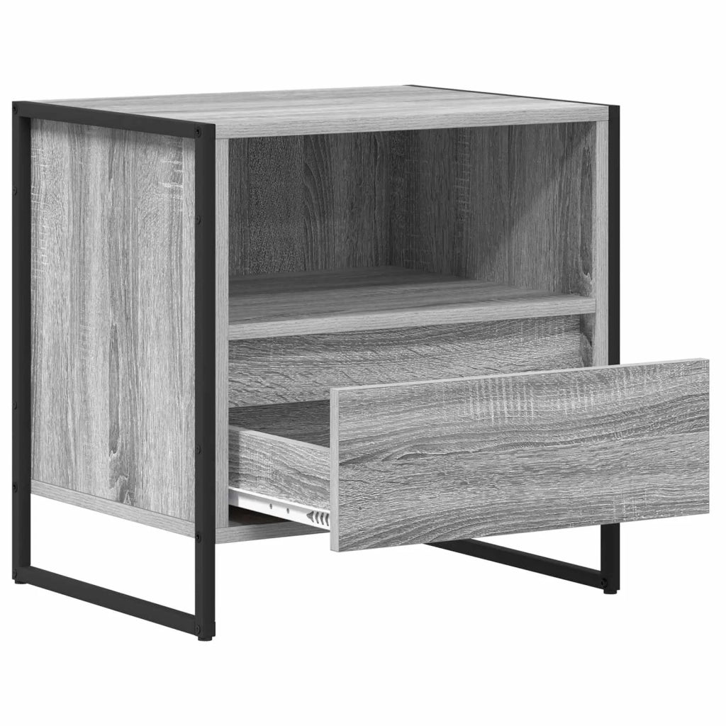 Comodino Grigio Sonoma 50 x 39,5 x 50 cm Legno multistrato