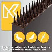Stecchi per balcone - Deterrenti per colombi - Recinzioni e tetto / Deterrenti per colombi - Anticat e repellenti per animali - Deterrenti per uccelli - Dimensioni 51 x 4 x 3,5 cm