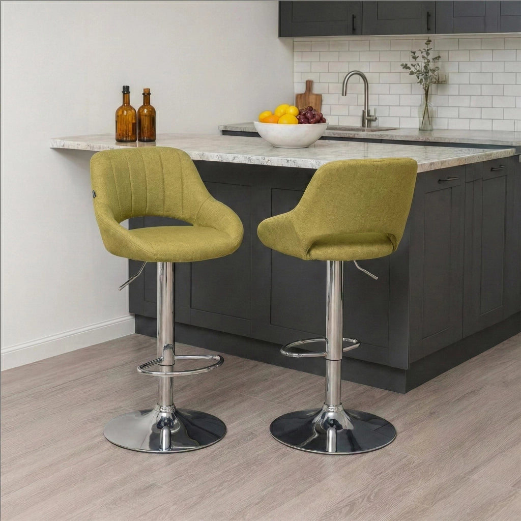 Sgabello bar Milet tessuto cromato 2