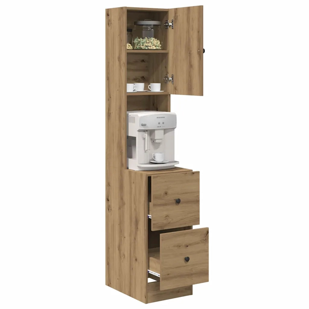 Credenza da cucina-Buffet-Armadio da cucina Rovere artigianale 32 x 50 x 180 cm