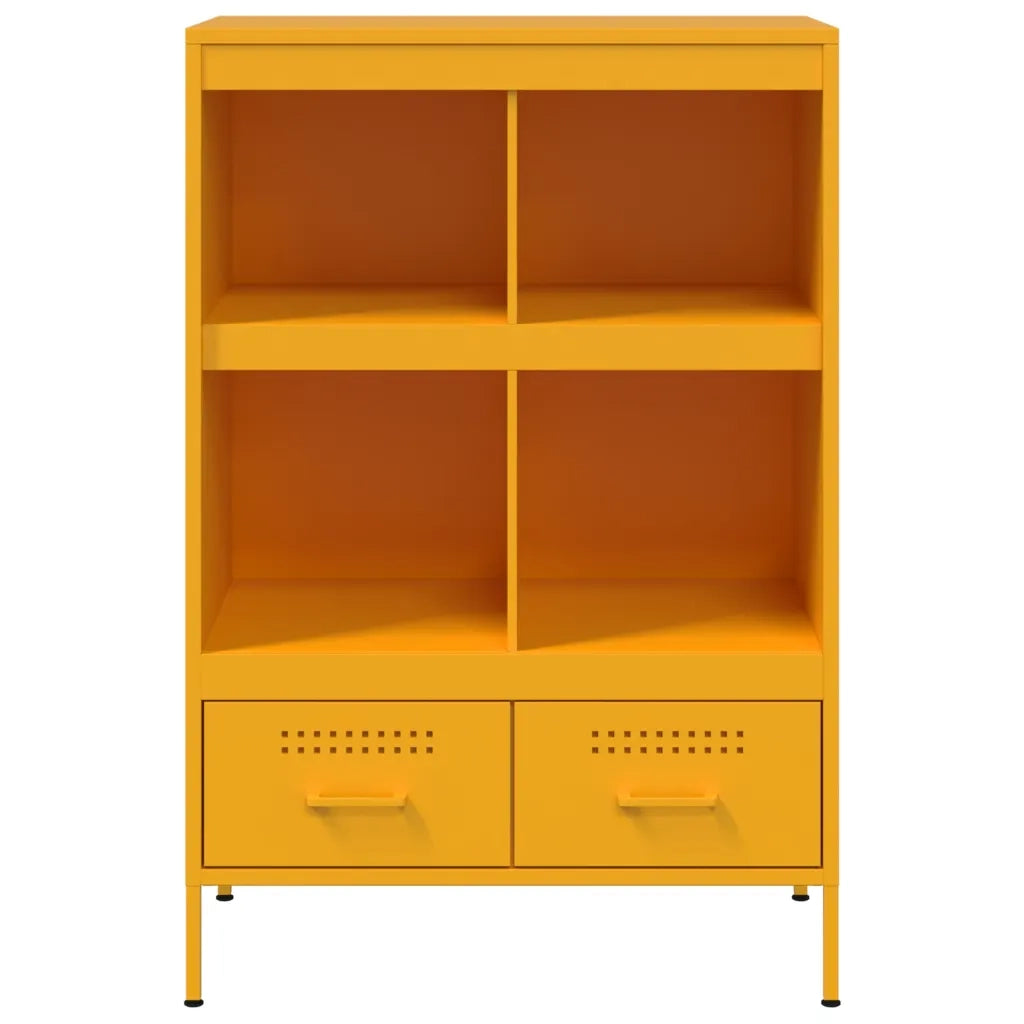 Credenza | Madia | Buffet da pranzo | Armadio da pranzo Giallo Senape 68x39x101,5 cm in Acciaio