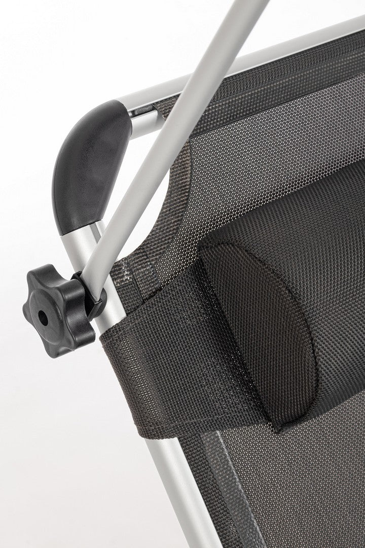 Set 4 Lettini Prendisole da Giardino con Tettuccio 58x193x76 cm in Alluminio Cayo Antracite