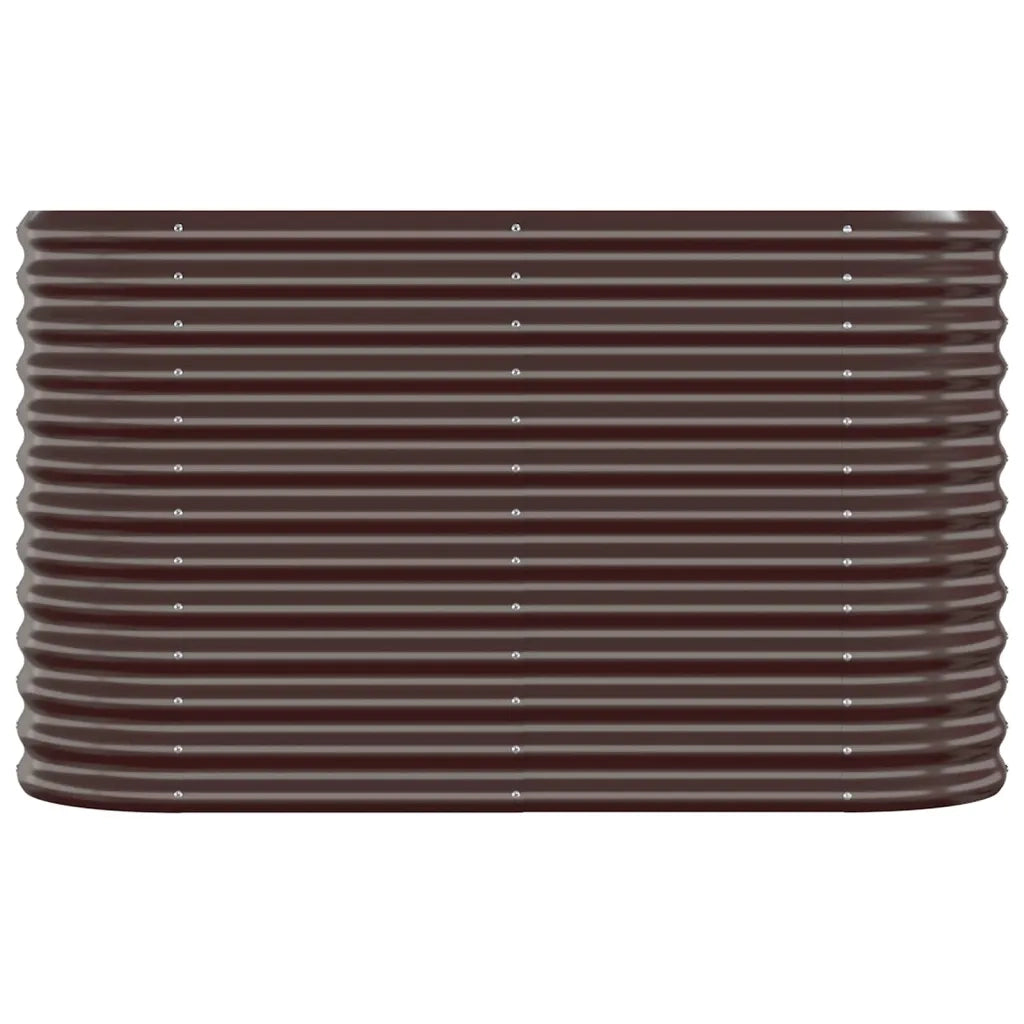 Aiuola ovale rialzata 114 x 40 x 68 cm ideale per piante e ortaggi design contemporaneo realizzata in acciaio zincato marrone 02_0046564