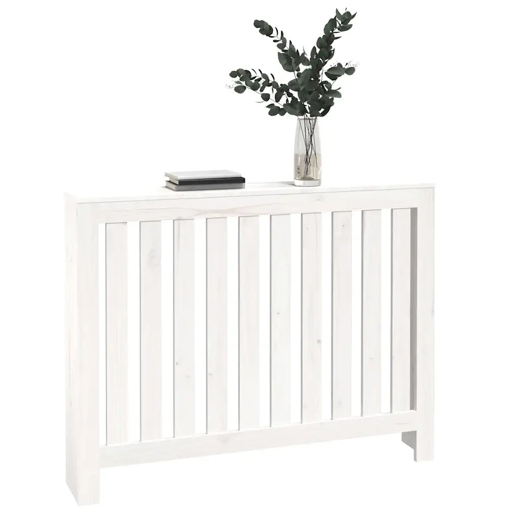 Copertura Termosifone Bianca 108,5x19x84 cm Legno Massello Pino 822572