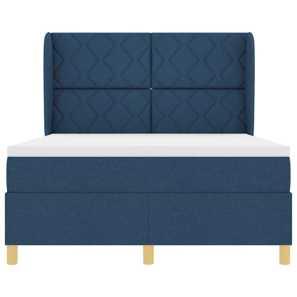 Letto a molle con testiera Blu 200 x 140 cm Tessuto 3340822