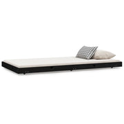 Letto singolo | Letto per adulti | Giroletto Nero 100x200 cm in Legno Massello di Pino