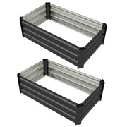 SET DI 2 LETTI PER ORTO RIALZATO CON FONDO APERTO IN ACCIAIO GALVANIZZATO 100X60X30 CM GRIGIO