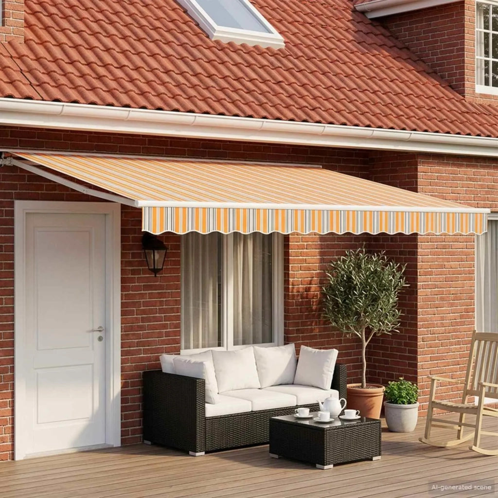 Tettuccio Elettrico Retrattile Blu, Arancione, Bianco 5 x 3 m 3421437